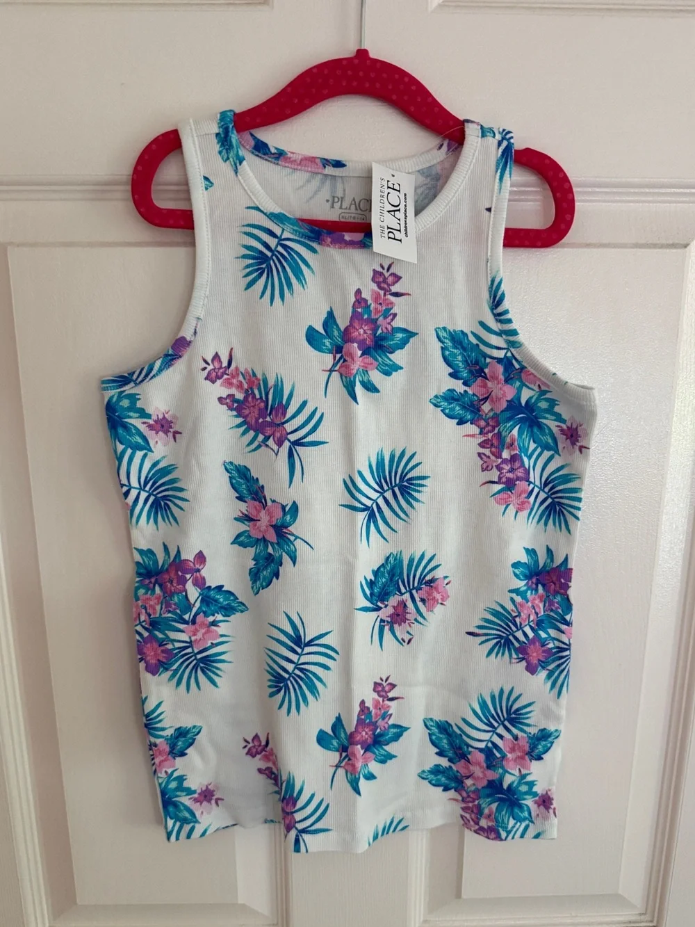NWT tropical floral print racerback tank, Size 14